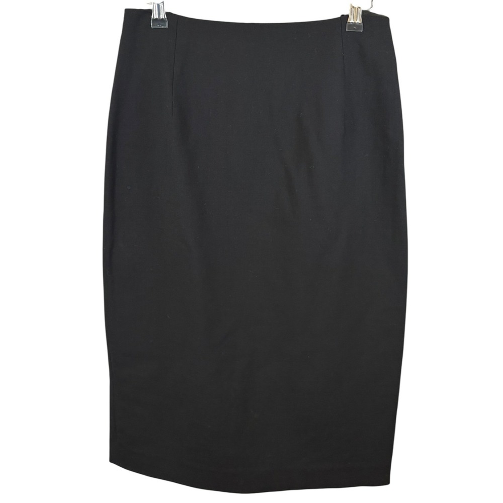 Lauren Ralph Lauren Black Wool Blend Pencil Skirt Size 8 Lined Back Vent
